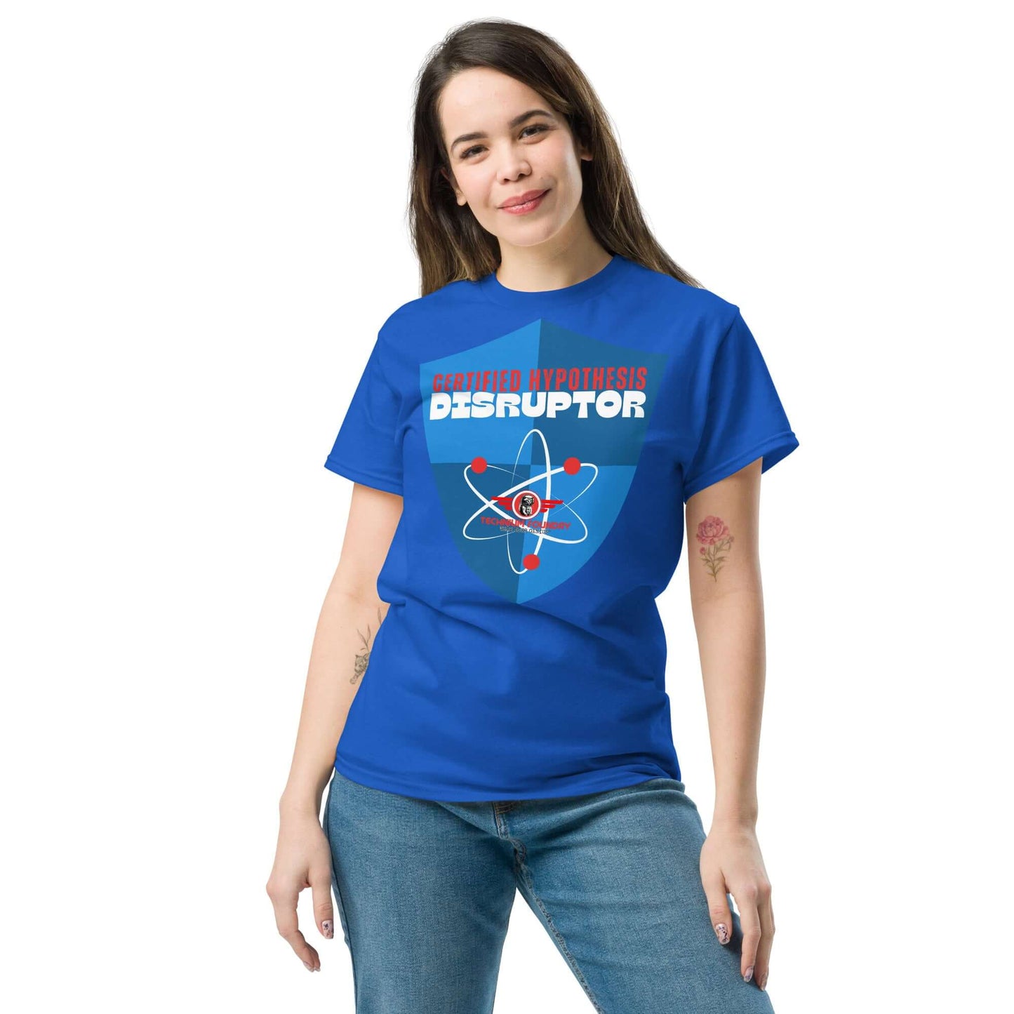 Certified Hypothesis Disruptor T-Shirt | Scientific Shield Design Color: Black T-Shirt Size: S Apparel & Accessories Technium Foundry