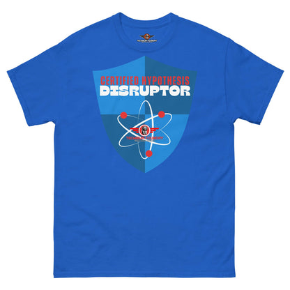 Certified Hypothesis Disruptor T-Shirt | Scientific Shield Design Color: Royal T-Shirt Size: S Apparel & Accessories Technium Foundry