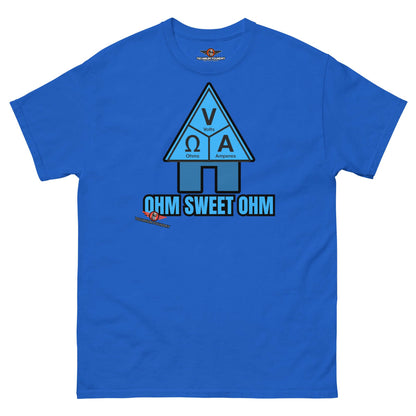 Ohm Sweet Ohm T-Shirt | Electrical Engineering Humor Color: Royal T-Shirt Size: S Apparel & Accessories Technium Foundry