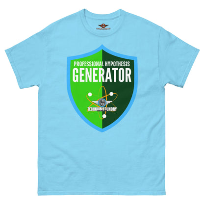 Professional Hypothesis Generator T-Shirt | Scientific Method Humor Color: Sky T-Shirt Size: S Apparel & Accessories Technium Foundry