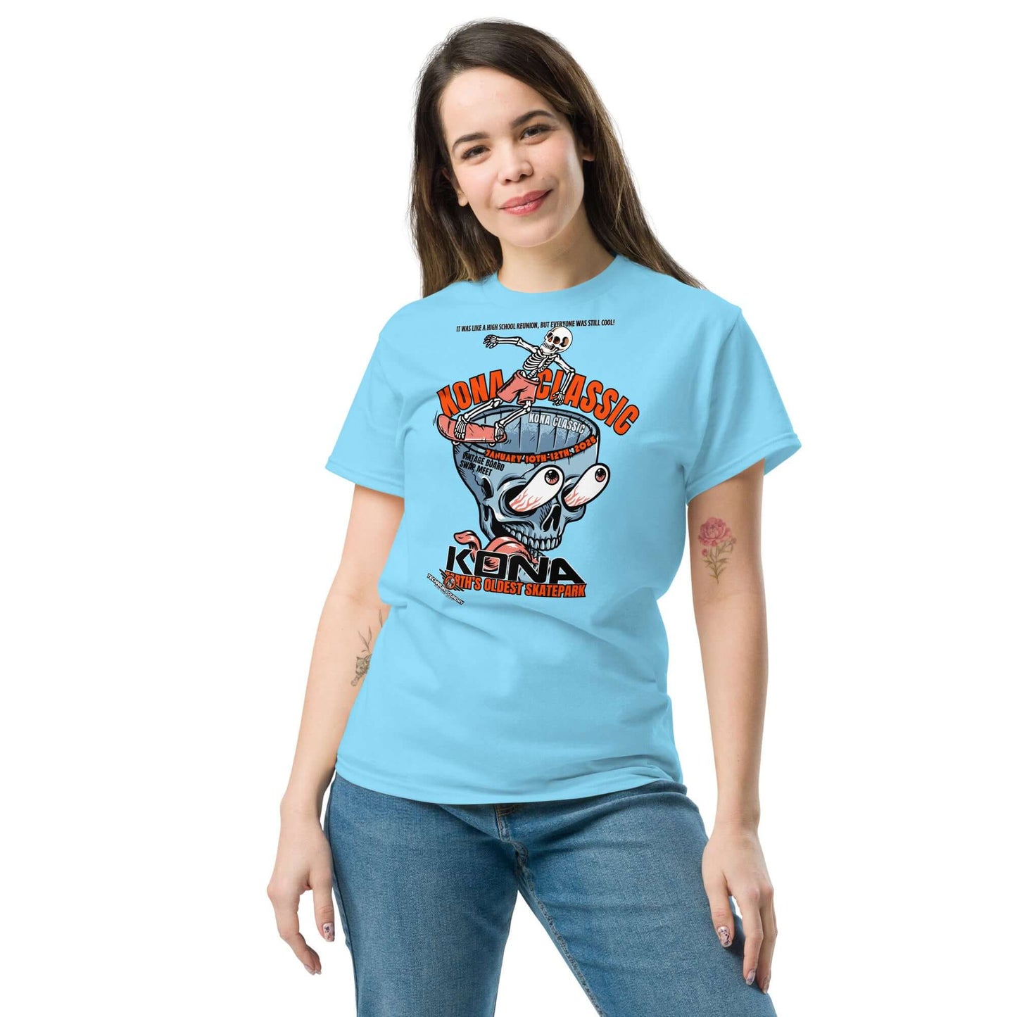 Kona Classic Skater T-Shirt | America's Oldest Skatepark Event Tee Color: Red T-Shirt Size: S Apparel & Accessories Technium Foundry