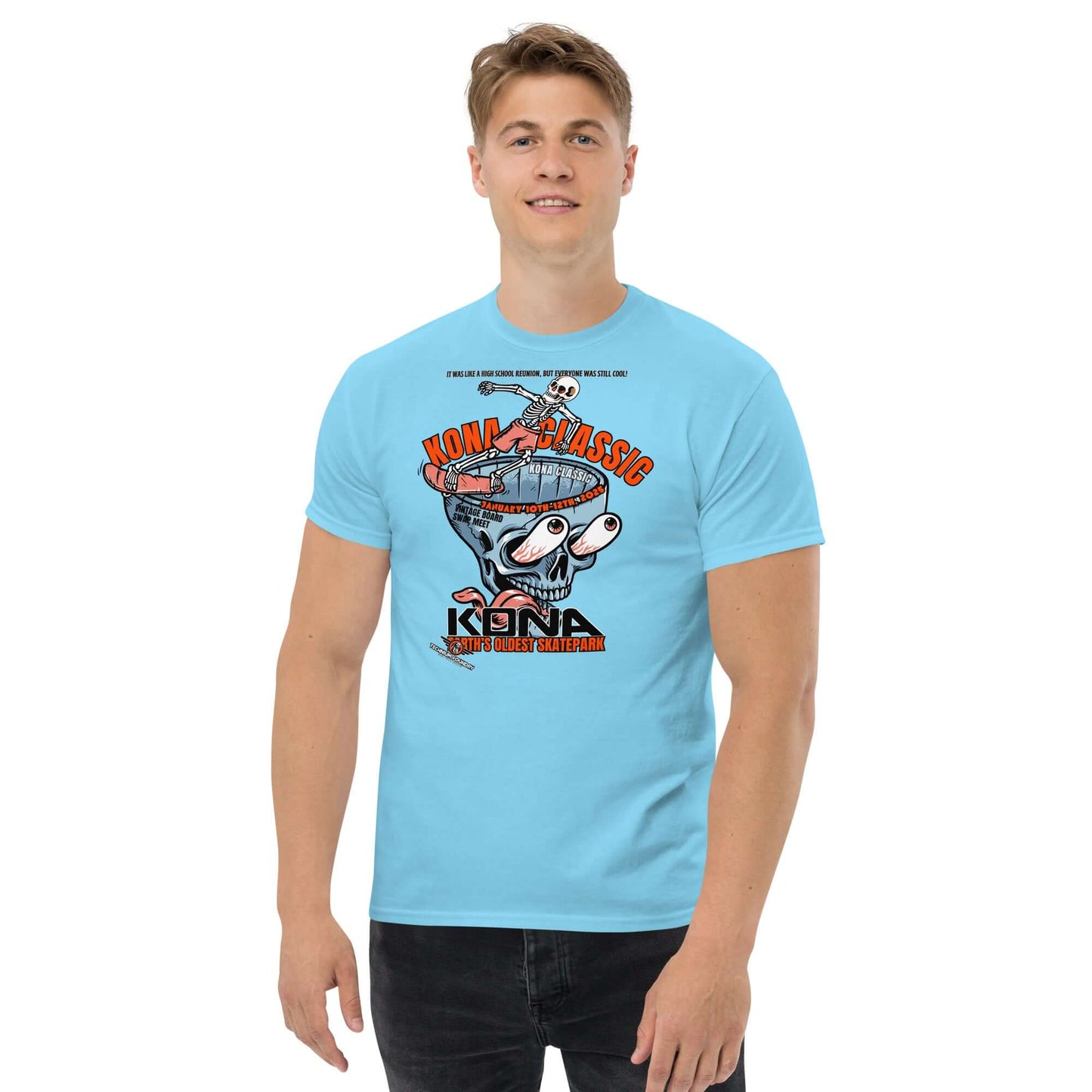 Kona Classic Skater T-Shirt | America's Oldest Skatepark Event Tee Color: Red T-Shirt Size: S Apparel & Accessories Technium Foundry