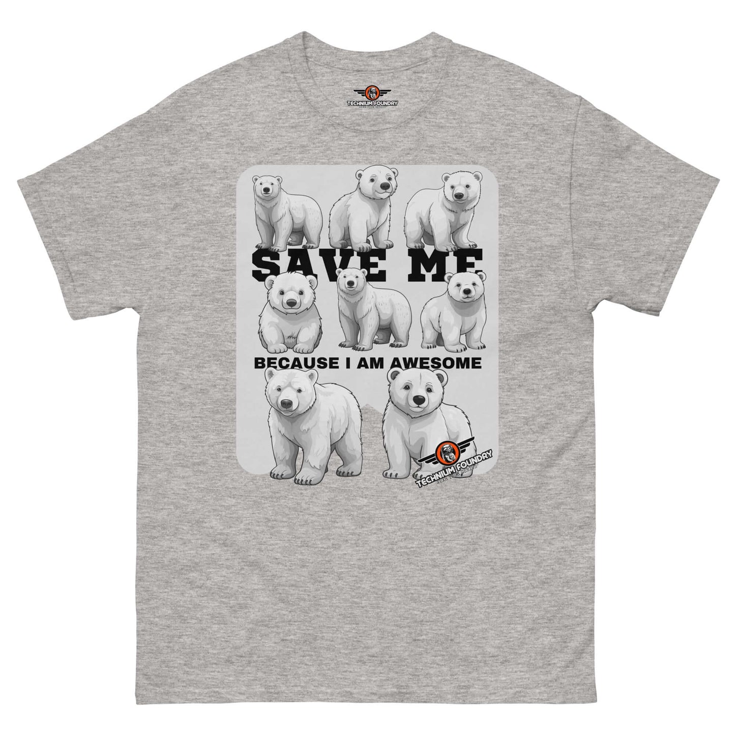 Save Polar Bears They're Awesome T-Shirt | Wildlife Color: Sport Grey T-Shirt Size: S Apparel & Accessories Technium Foundry