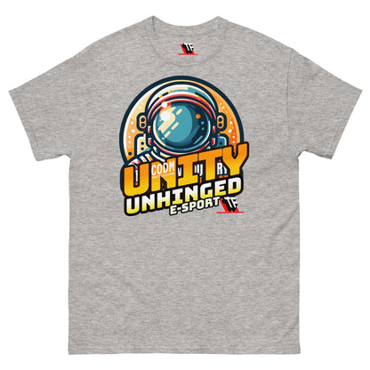 Unity Unhinged E-Sports T-Shirt by Technium Foundry with astronaut design in retro style for CoD Mobile clan fans.