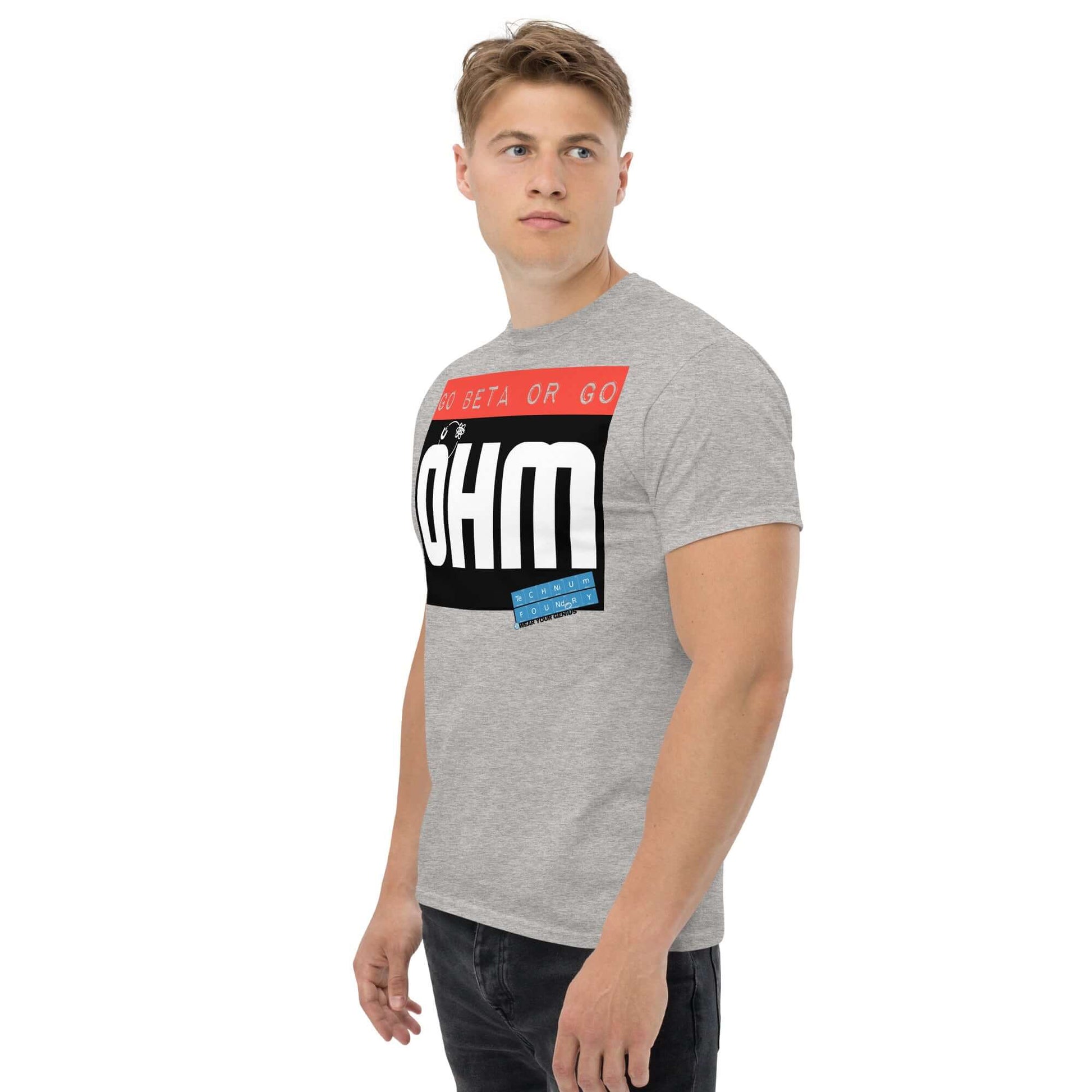 Go Beta or Go Ohm T-Shirt | Physics Pun | Scientific Motivation Color: Red T-Shirt Size: S Apparel & Accessories Technium Foundry