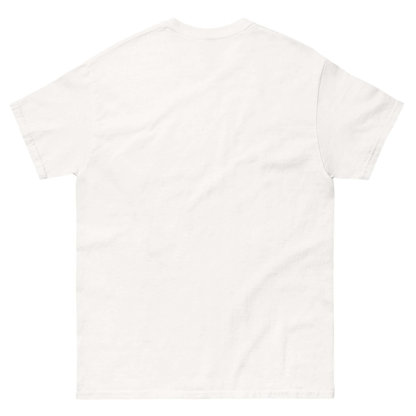 Back view of plain white t-shirt from Technium Foundry, emphasizing simplicity and comfort.