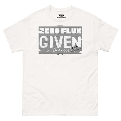 Zero Flux Given | Physics Magnetic Field Equation T-Shirt | Scientific Humor Color: White T-Shirt Size: S Apparel & Accessories Technium Foundry