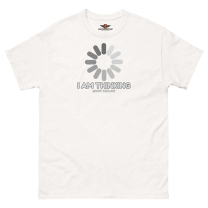 I Am Thinking About Biology Loading Screen T-Shirt | Science Process Humor Color: White T-Shirt Size: S Apparel & Accessories Technium Foundry