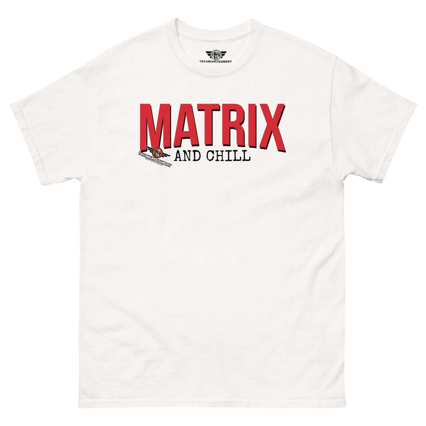 Matrix and Chill Mathematics Parody T-Shirt | Linear Algebra Humor Color: White T-Shirt Size: S Apparel & Accessories Technium Foundry