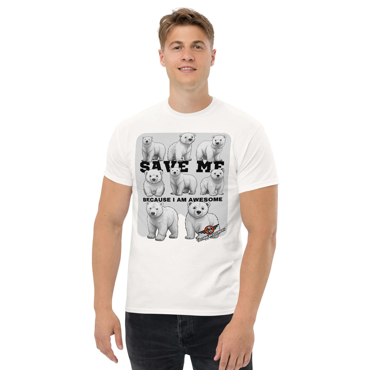 Save Polar Bears They're Awesome T-Shirt | Wildlife Color: Black T-Shirt Size: S Apparel & Accessories Technium Foundry