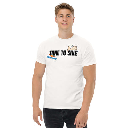 "Time to Sine Tee - Quantum Fashion hand wave meets sine function by Technium Foundry"