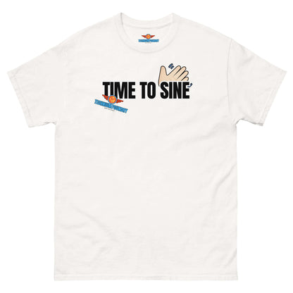 "Time to Sine Tee featuring hand gesture and sine wave, Quantum Fashion by Technium Foundry"