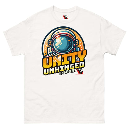 UNITY UNHINGED E-Sports T-Shirt by Technium Foundry featuring astronaut design in retro style for CoD Mobile fans.