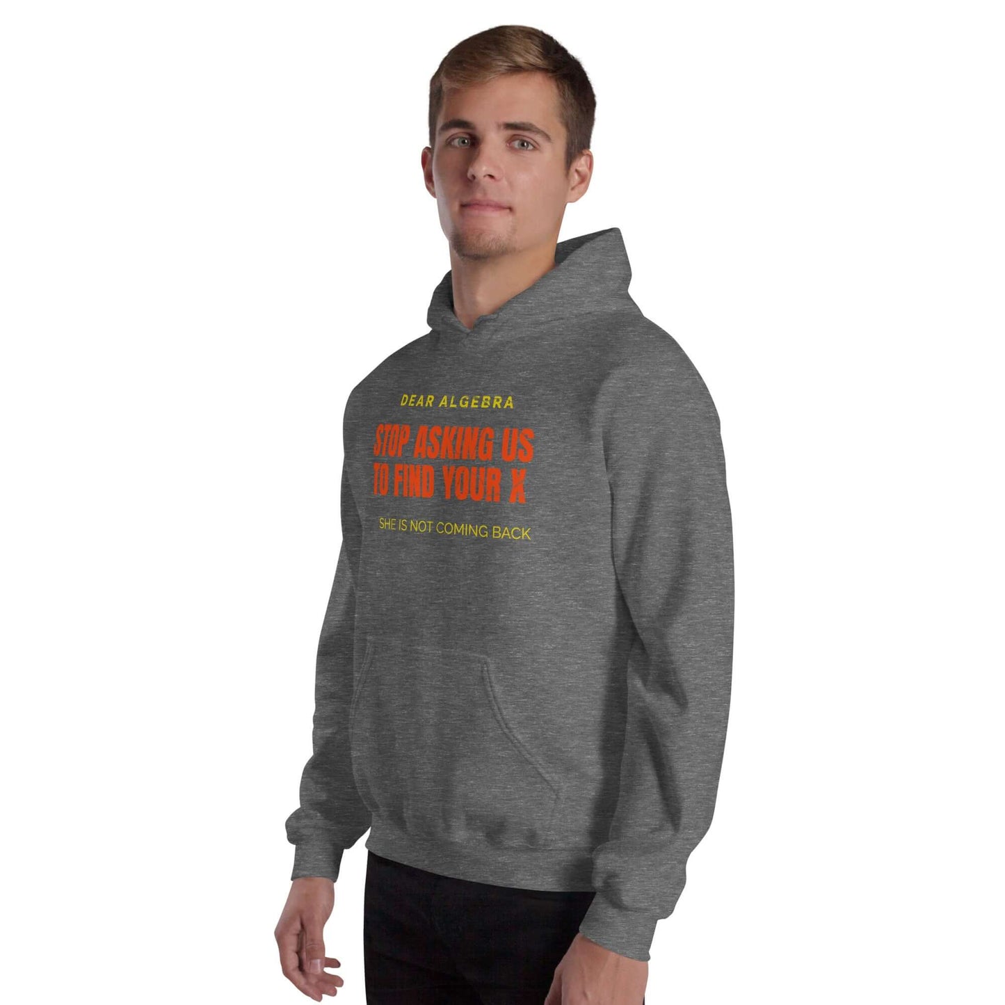 Mathematical Relationship Counseling Hoodie by Technium Foundry with algebra-themed quote about finding X.