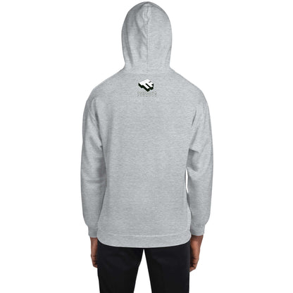 Gray Astronaut 50-50 Grind Hoodie by Technium Foundry, back view with logo, showcasing cozy and stylish design.