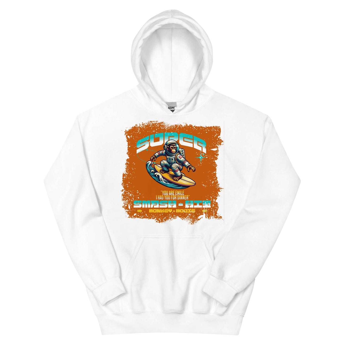 Super Smash & Click Hoodie featuring astronaut with retro gaming design by Technium Foundry in cozy premium cotton.