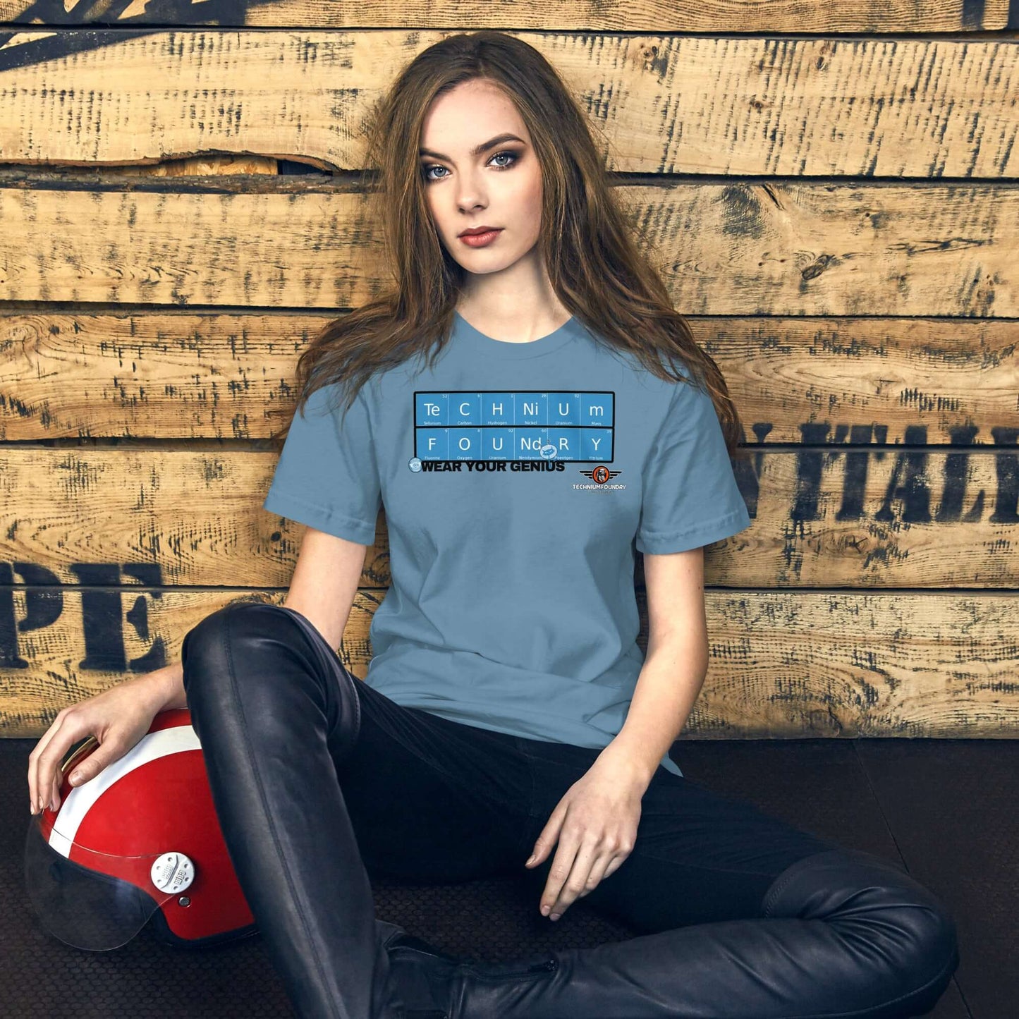 Unisex Garment-Dyed Technium Foundry Periodic Elements T-Shirt Color: Steel Blue T-Shirt Size: S Apparel & Accessories Technium Foundry