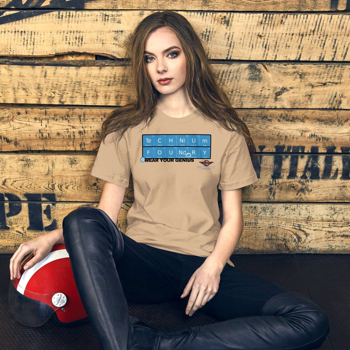 Unisex Garment-Dyed Technium Foundry Periodic Elements T-Shirt Color: Tan T-Shirt Size: S Apparel & Accessories Technium Foundry