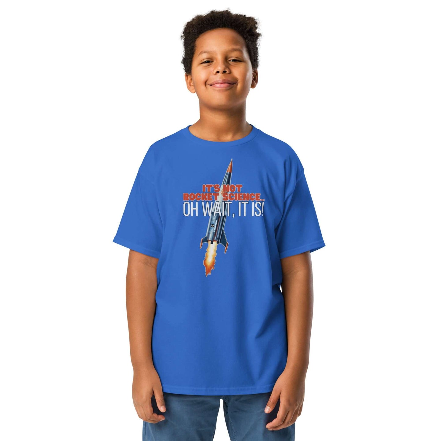 Rocket Science Humor Tee - Where Wit Takes Off Color: Royal Size: XS Technium Foundry